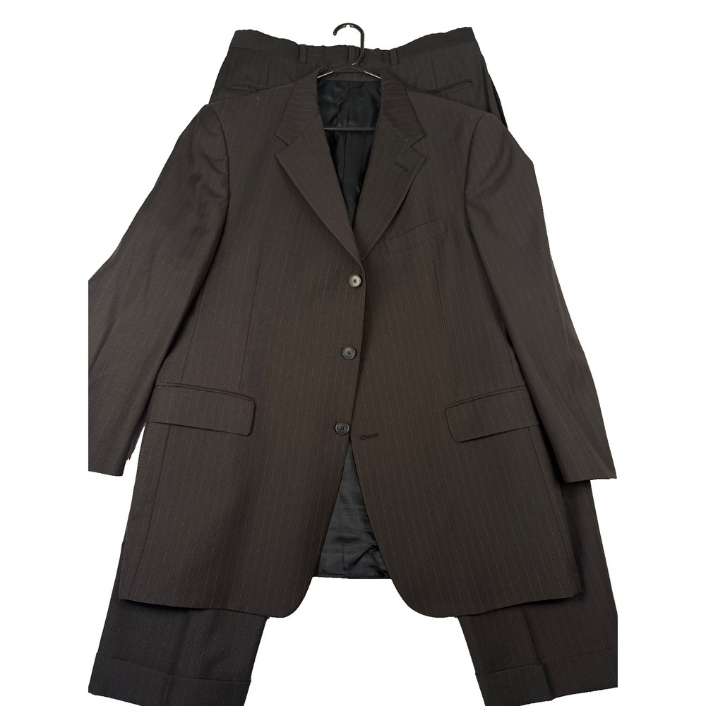 Hart Schaffner & Marx Men's 2 Piece Suit‎ Black Pinstripe Pants Matching Jacket